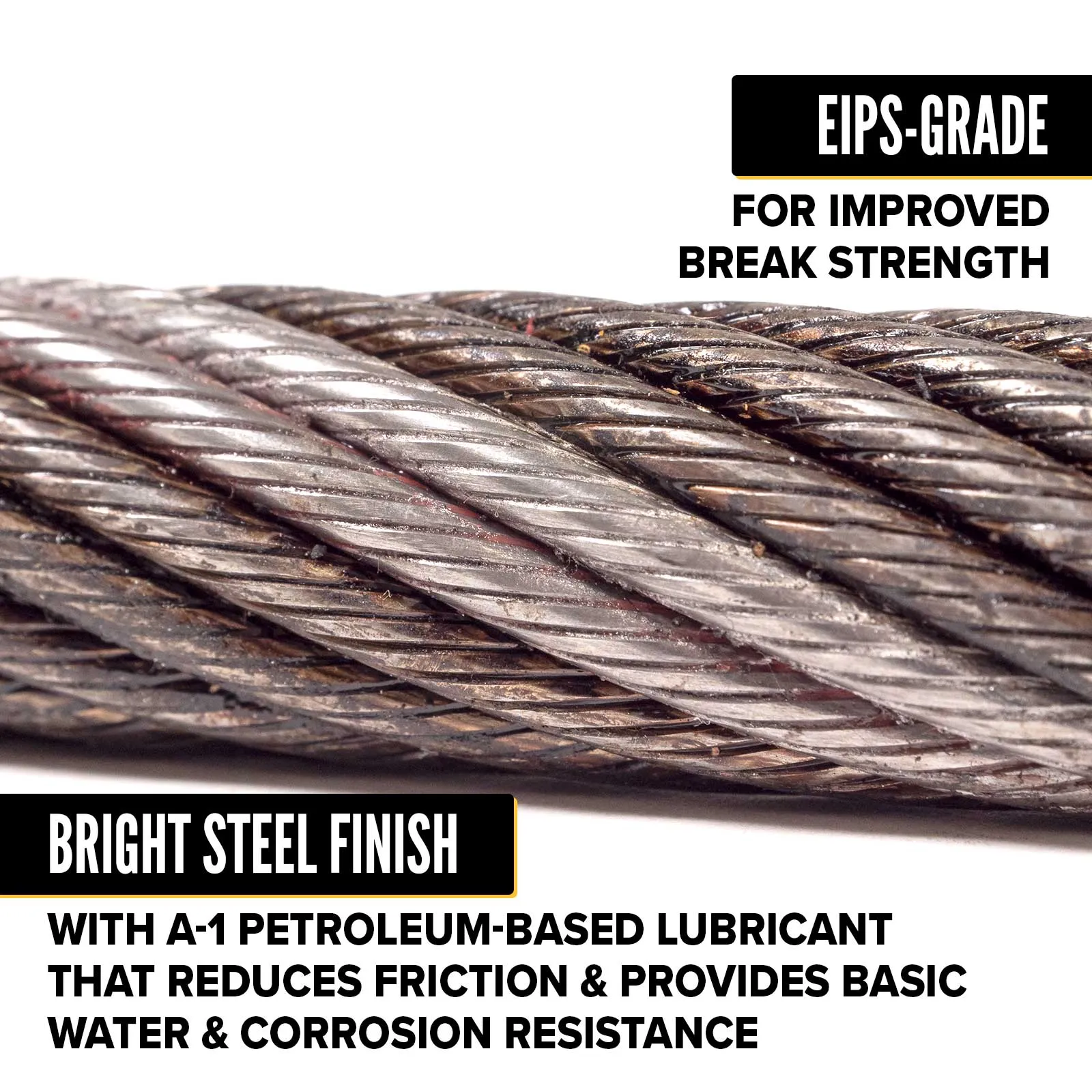 1/2" 19x19 Compacted Rotation-Resistant Wire Rope - EIPS IWRC | Linear Foot