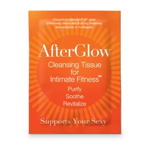 AfterGlow Multipack Cleansing Tissue Single - pH Balanced, Gentle Intimate Wipes for Toys & Skin