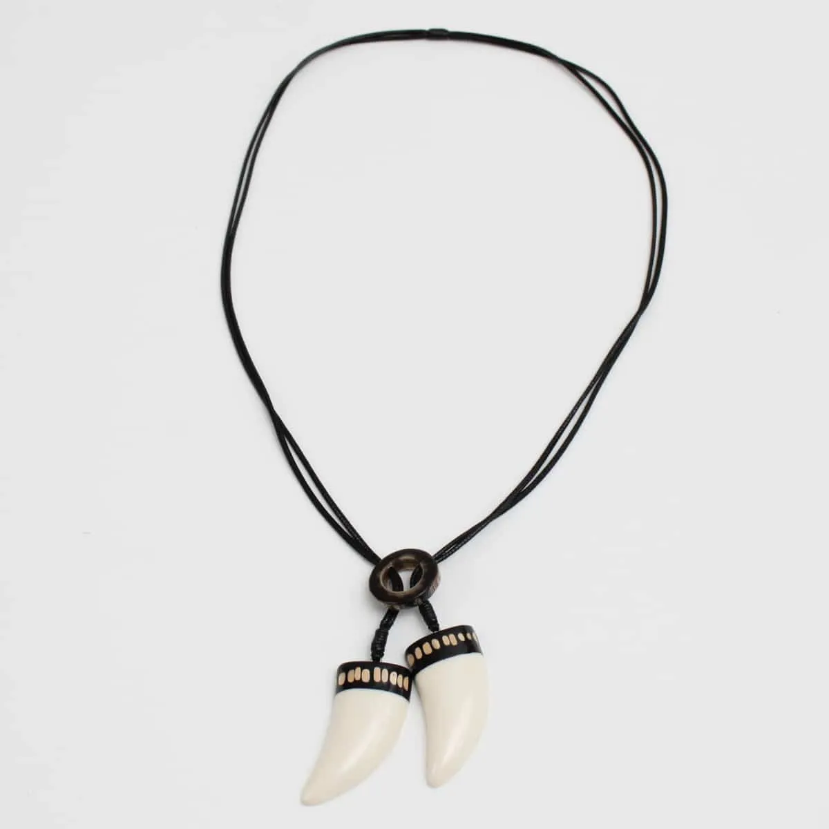 Black and White Lariat Necklace by Sylca