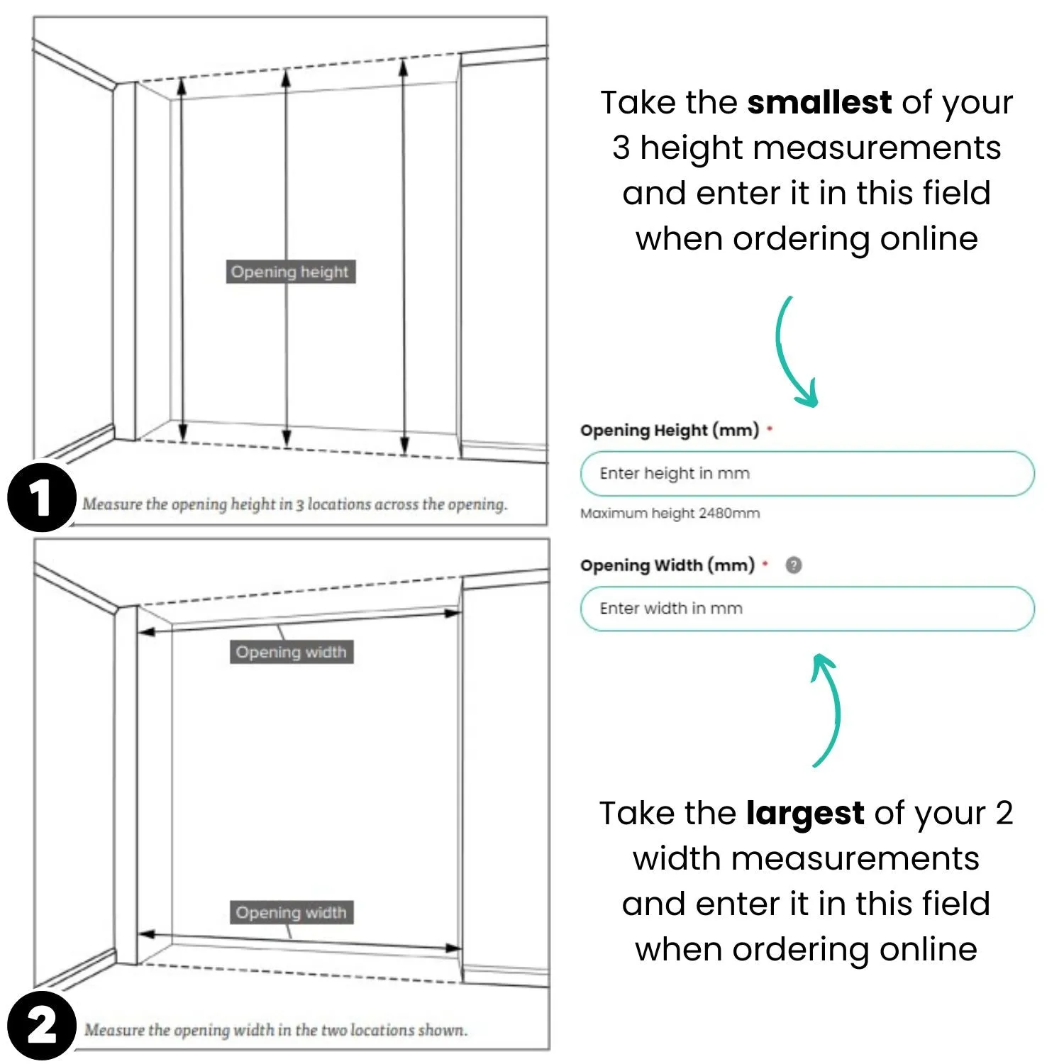 Brushed Black Frame Curve 2 Door Glass Sliding Wardrobe Kit