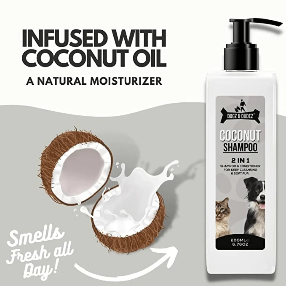 DOGZ & DUDEZ Coconut Shampoo for Dogs and Cats (Limited Shelf Life)