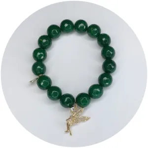 Emerald Green Jade with Pavé Tinkerbell