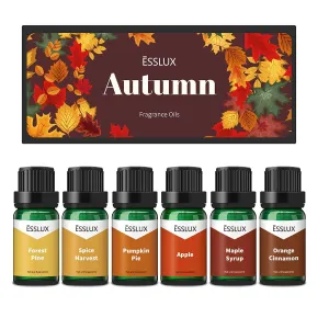 Fragrance Oil | ESSLUX Autumn Fragrance Oil Set | Scents To Make Soap And Candles | Essential Oil Gift Set for Home Diffuser