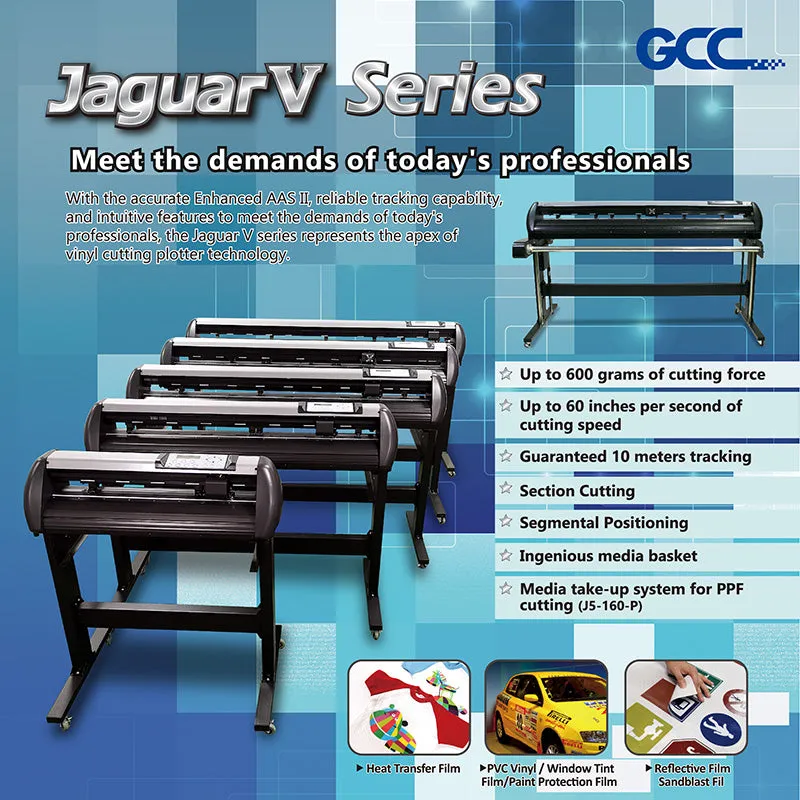 GCC Jaguar V LX Vinyl Cutter (5 Sizes)