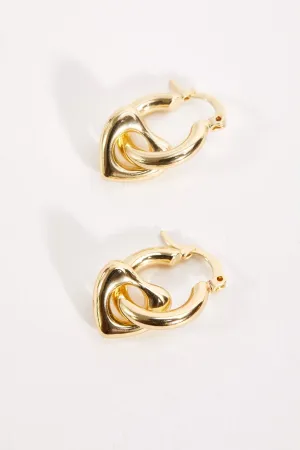 Gold Heart Hoop Earrings