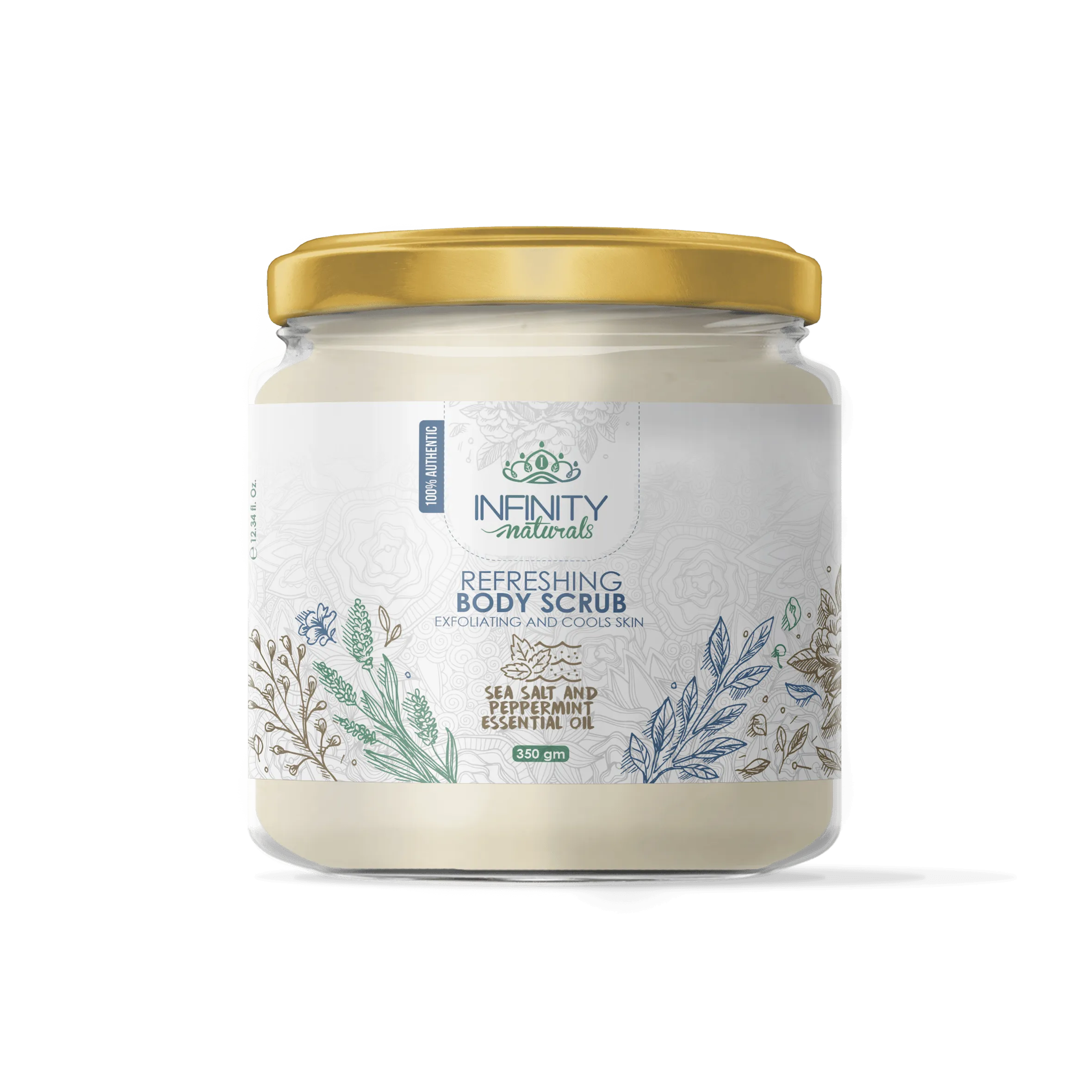 Infinity Naturals Refreshing  Body Scrub  Sea Salt & Peppermint  Essential Oil