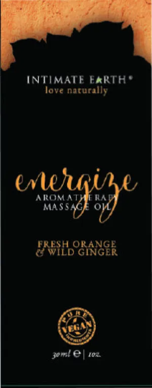 Intimate Earth Energize Massage Oil Foil Sachet 1 Oz.