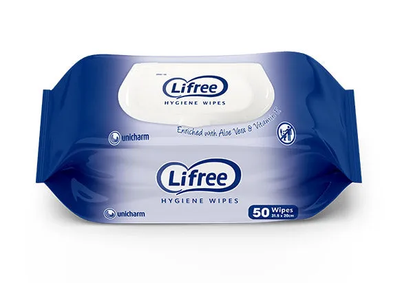 Lifree Hygiene Wipes Aloe Vera 30x20cm (Packet 50)