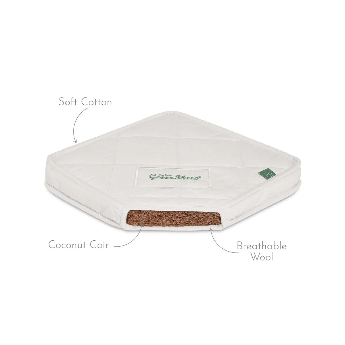 Little Green Sheep Natural Carrycot Mattress to fit UPPAbaby Vista/Cruz V2