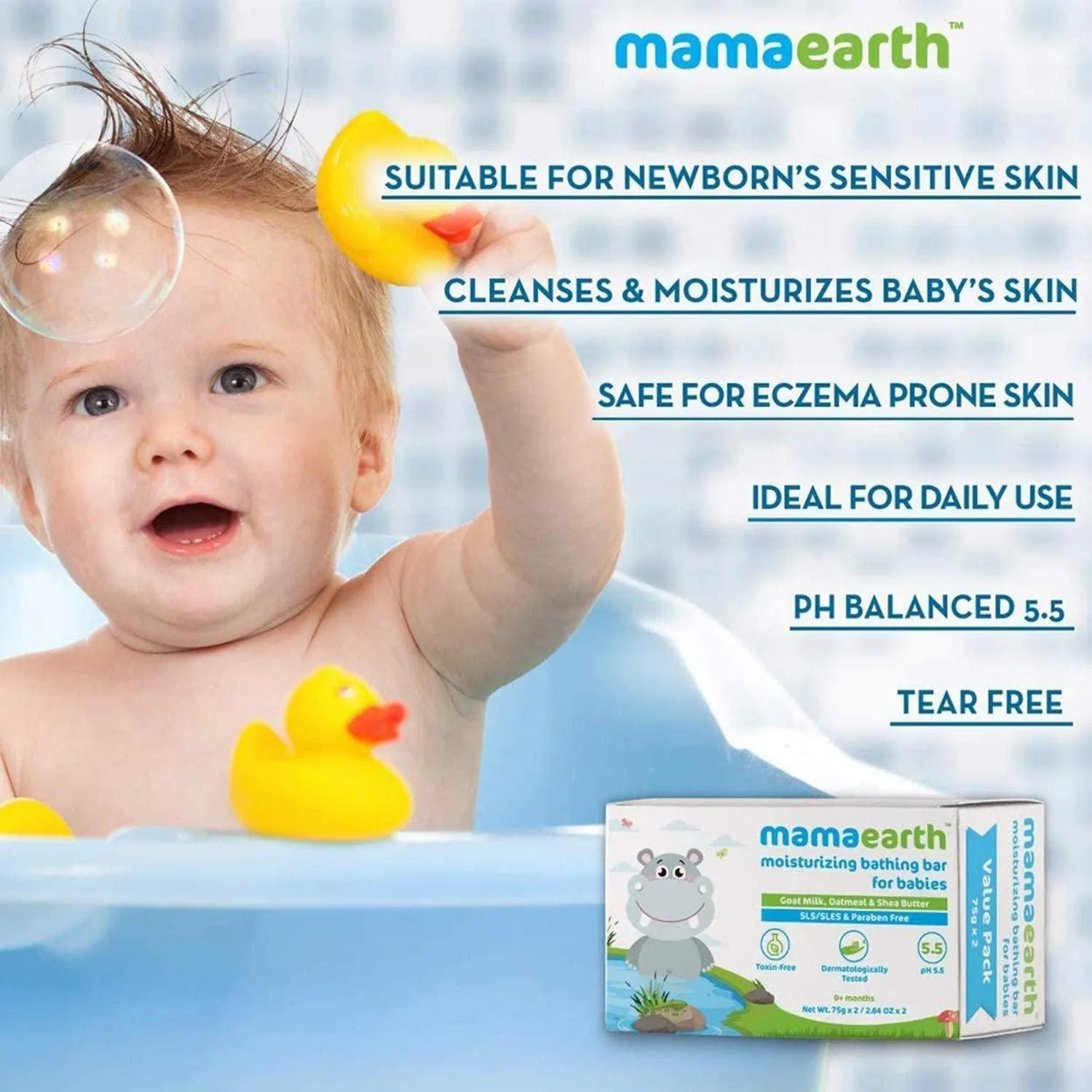 Mamaearth Baby Bath Soap Bar with Goat Milk 75g