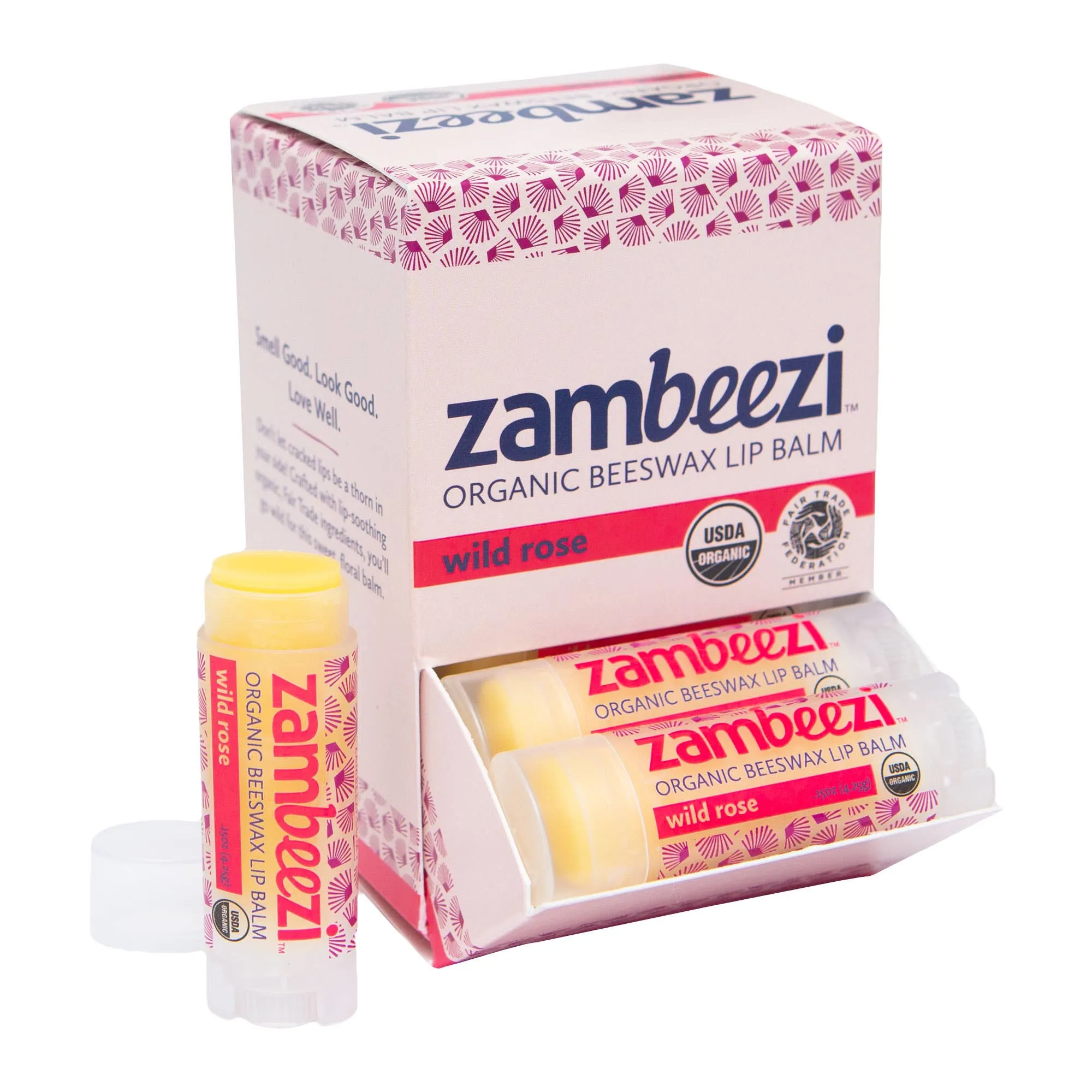 Organic Beeswax Lip Balm - Wild Rose