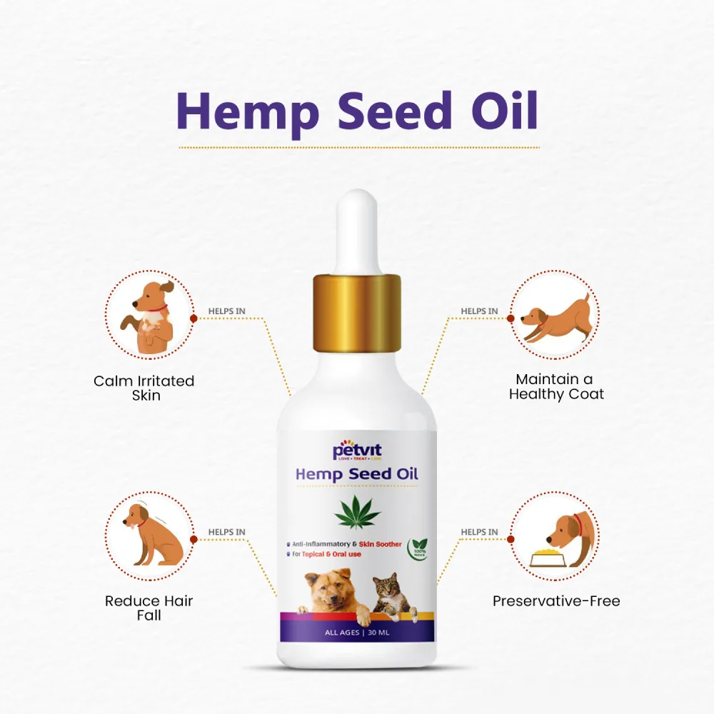 Petvit Hemp Seed Oil for Dogs and Cats (Limited Shelf Life)