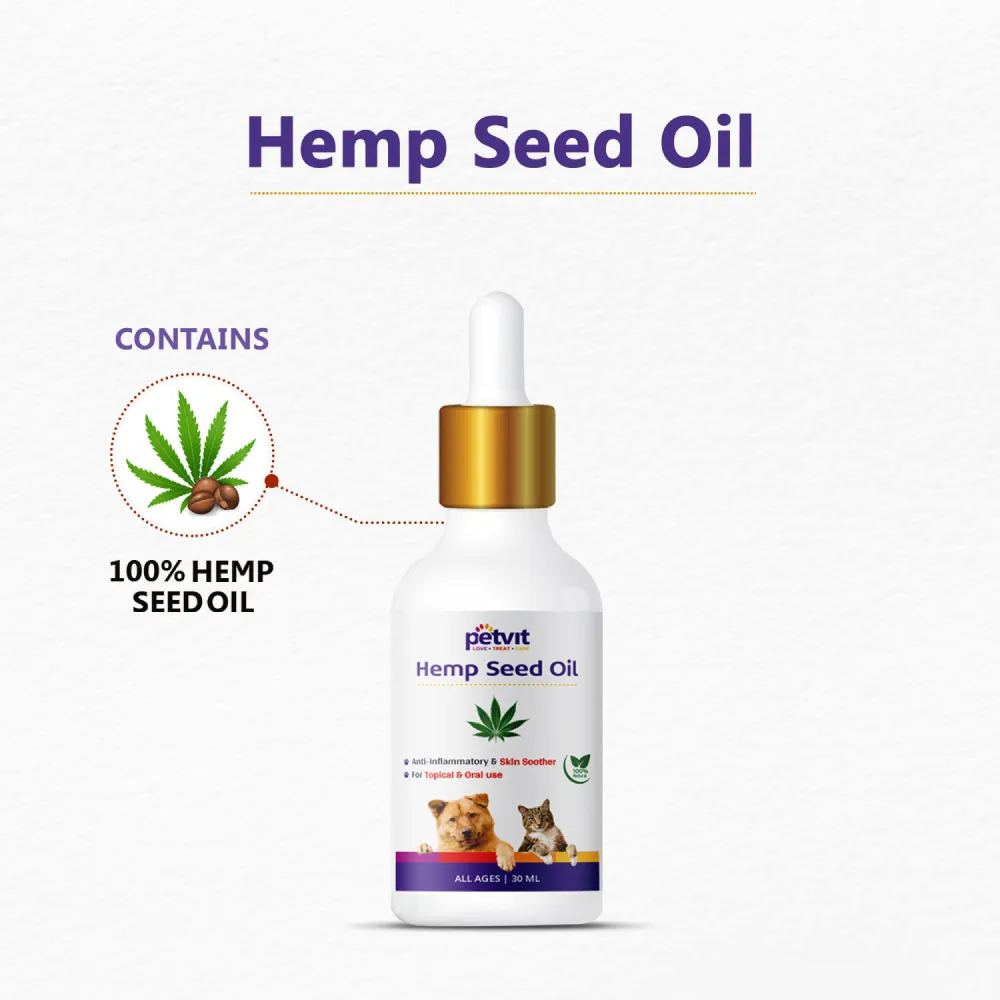 Petvit Hemp Seed Oil for Dogs and Cats (Limited Shelf Life)