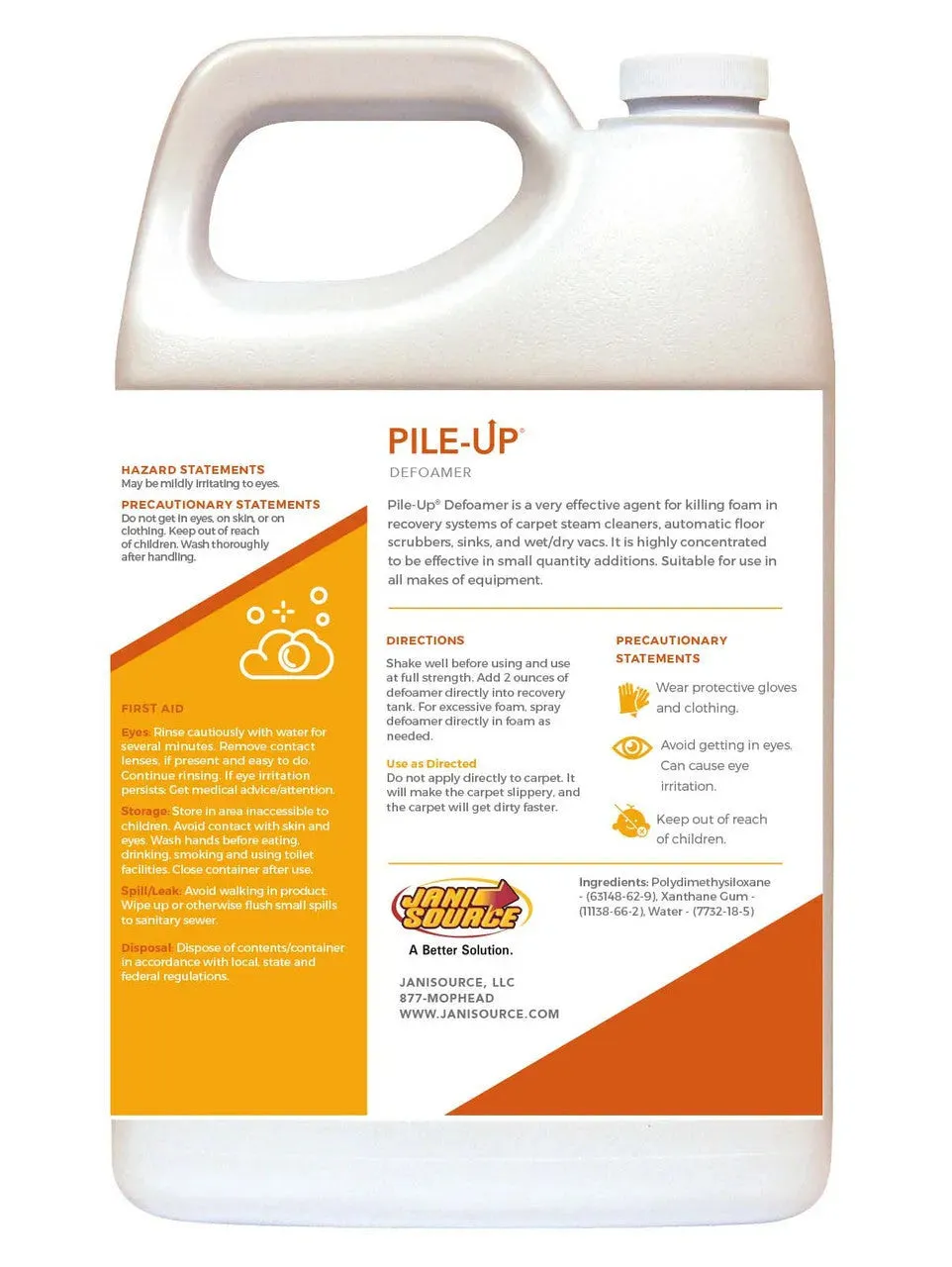 PileUP Defoamer Quick Foam Eliminator Carpet Cleaner - Gallon