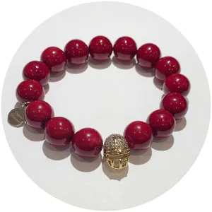 Red Howlite with Pavé Helmet