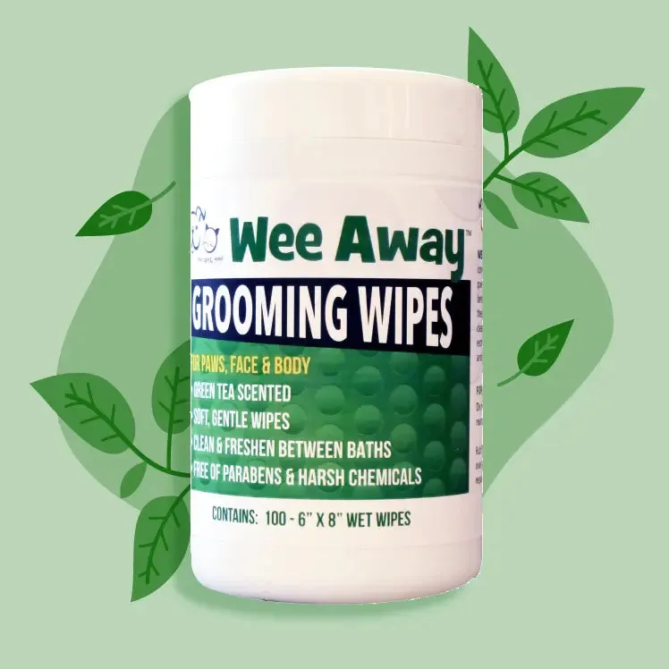 Wee Away Grooming Wipes Dor Dogs & Cats, Green Tea